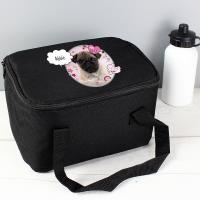Personalised Rachael Hale Doodle Pug Black Lunch Bag Extra Image 2 Preview